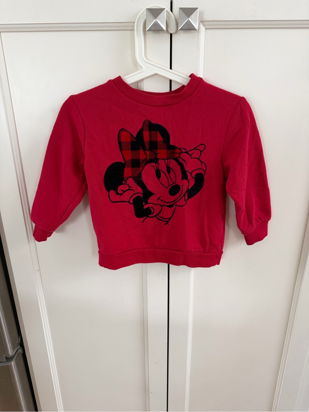 Joe Fresh 2t Red Minnie Mouse Plaid Bow Sweatshirt